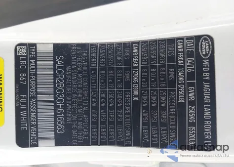 2016 Land Rover Discovery Sport Hse из США, поврежденный, VIN SALCR2BG3GH616563